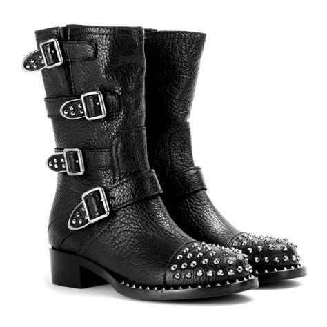 miu miu studded cap toe leather chelsea boots